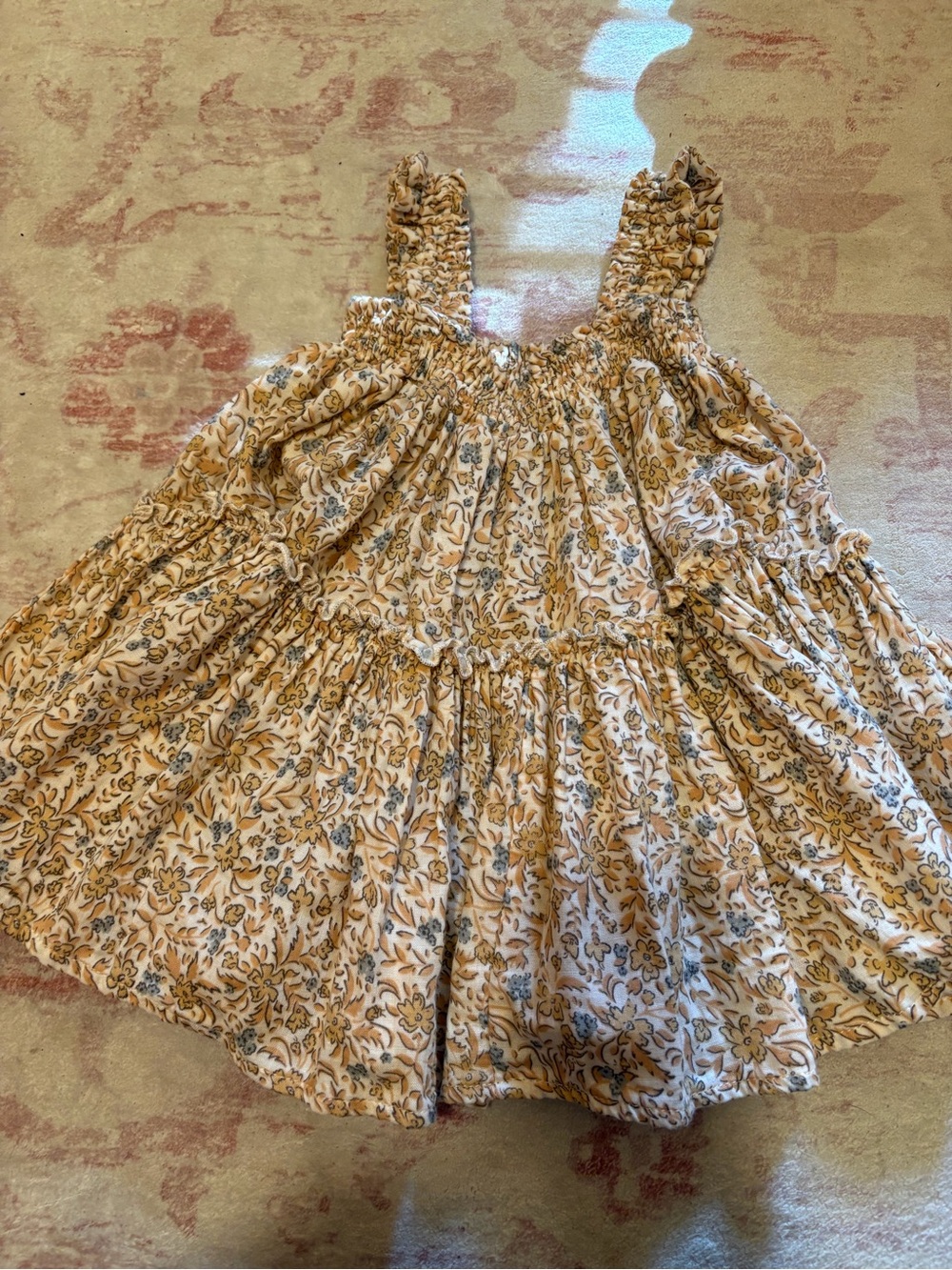 Rylee + Cru Floral Smocked Tiered Dress - Yellow